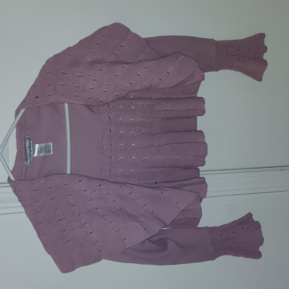 Pink Sweater Cropped Cardigan